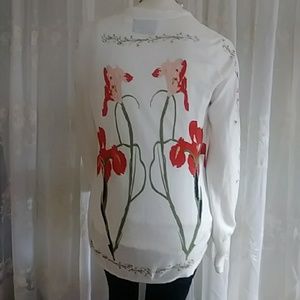 Anthro "Tousled Vines" by Guinevere Sz L Cardigan